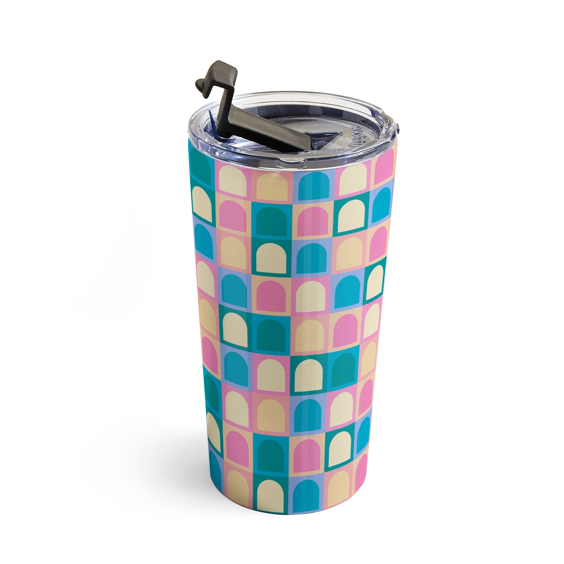 Colour Poems Checker Arches I Pastel Tones Travel Mug