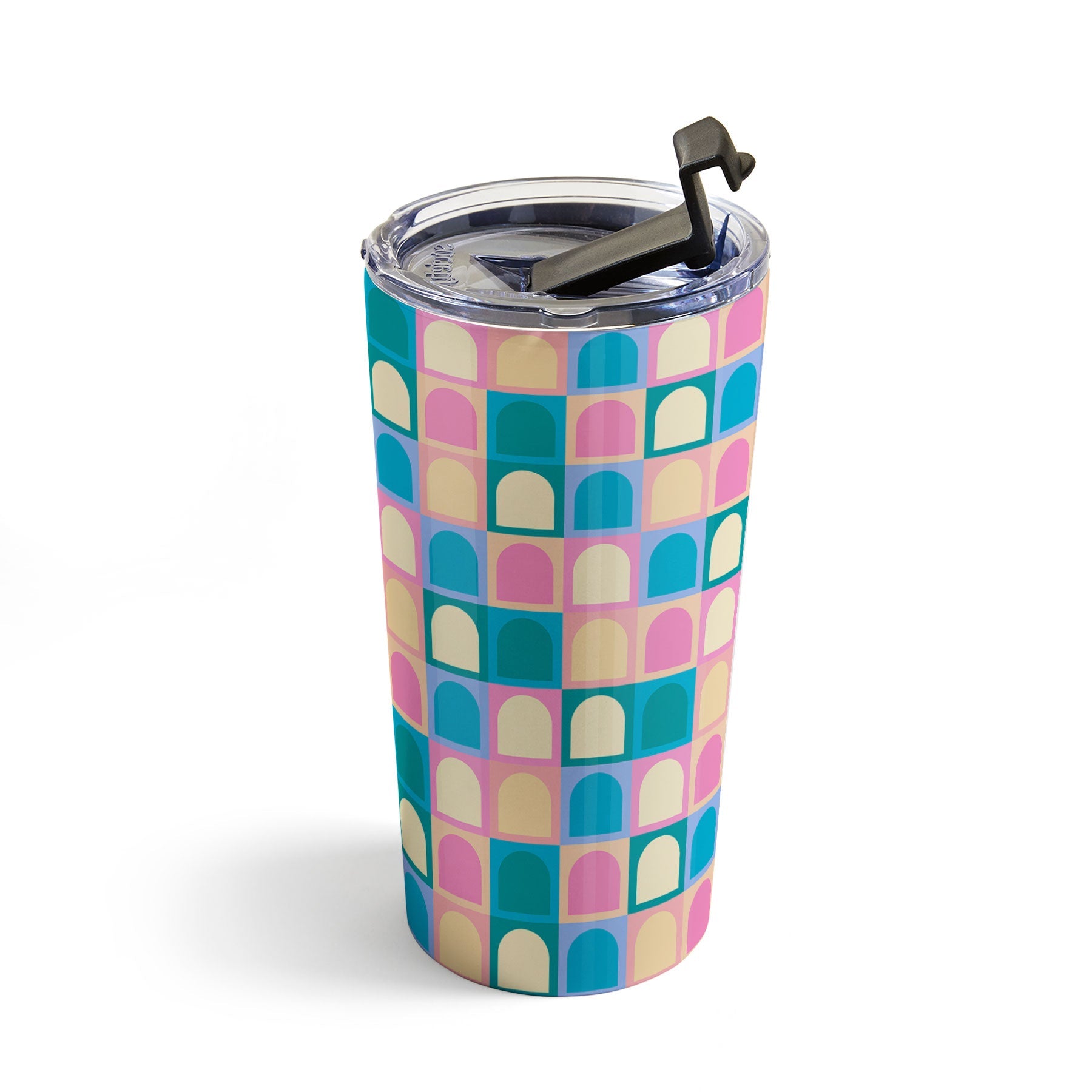 Colour Poems Checker Arches I Pastel Tones Travel Mug