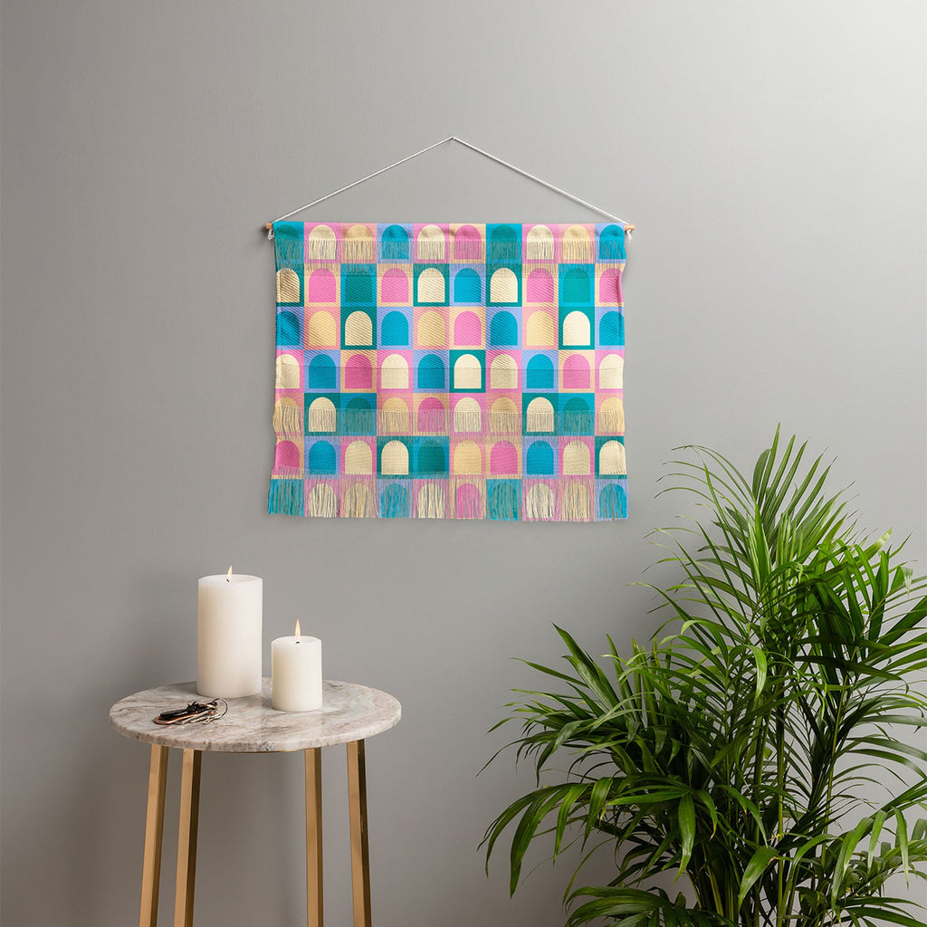 Colour Poems Checker Arches I Pastel Tones Wall Hanging Landscape