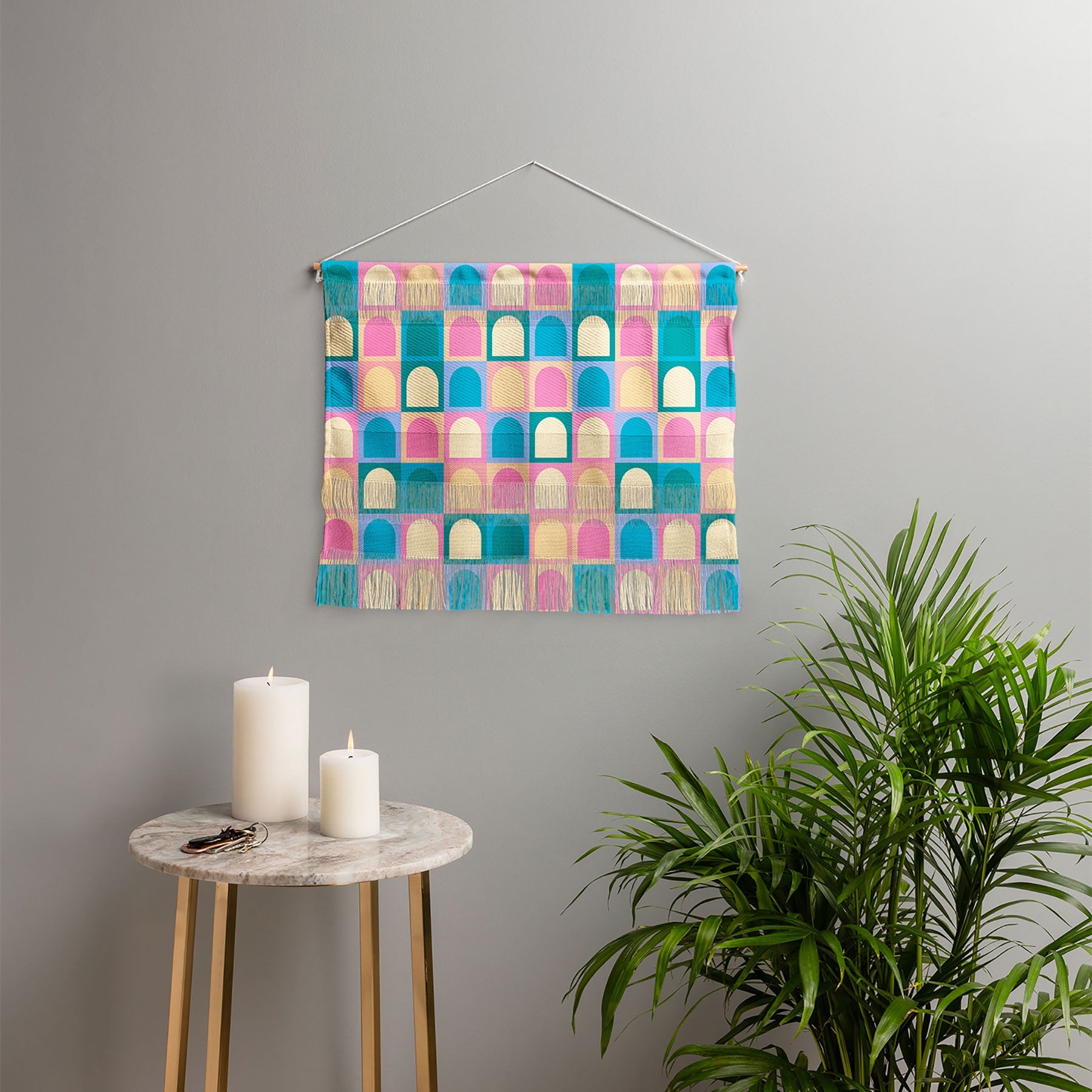 Colour Poems Checker Arches I Pastel Tones Wall Hanging Landscape