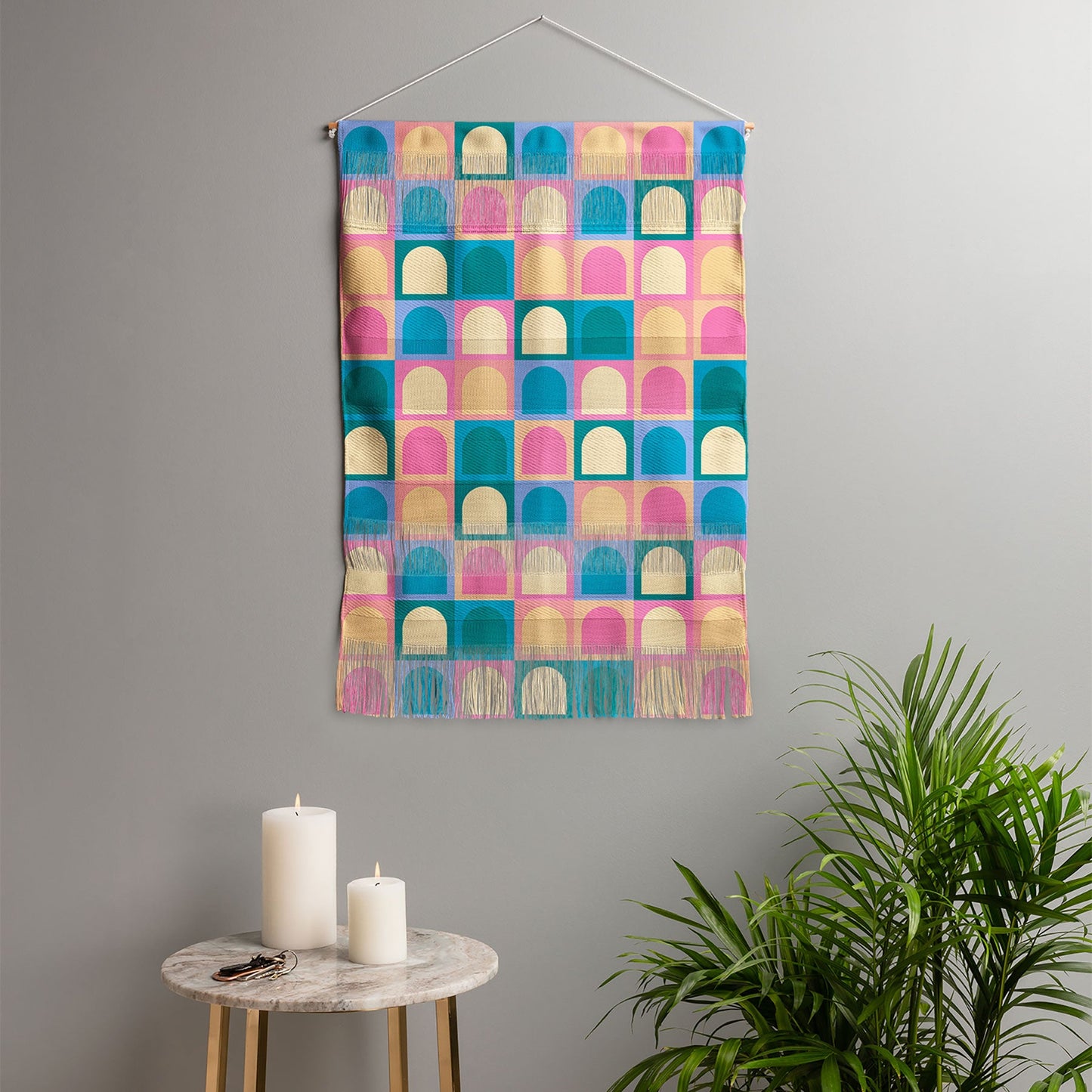 Colour Poems Checker Arches I Pastel Tones Wall Hanging Portrait
