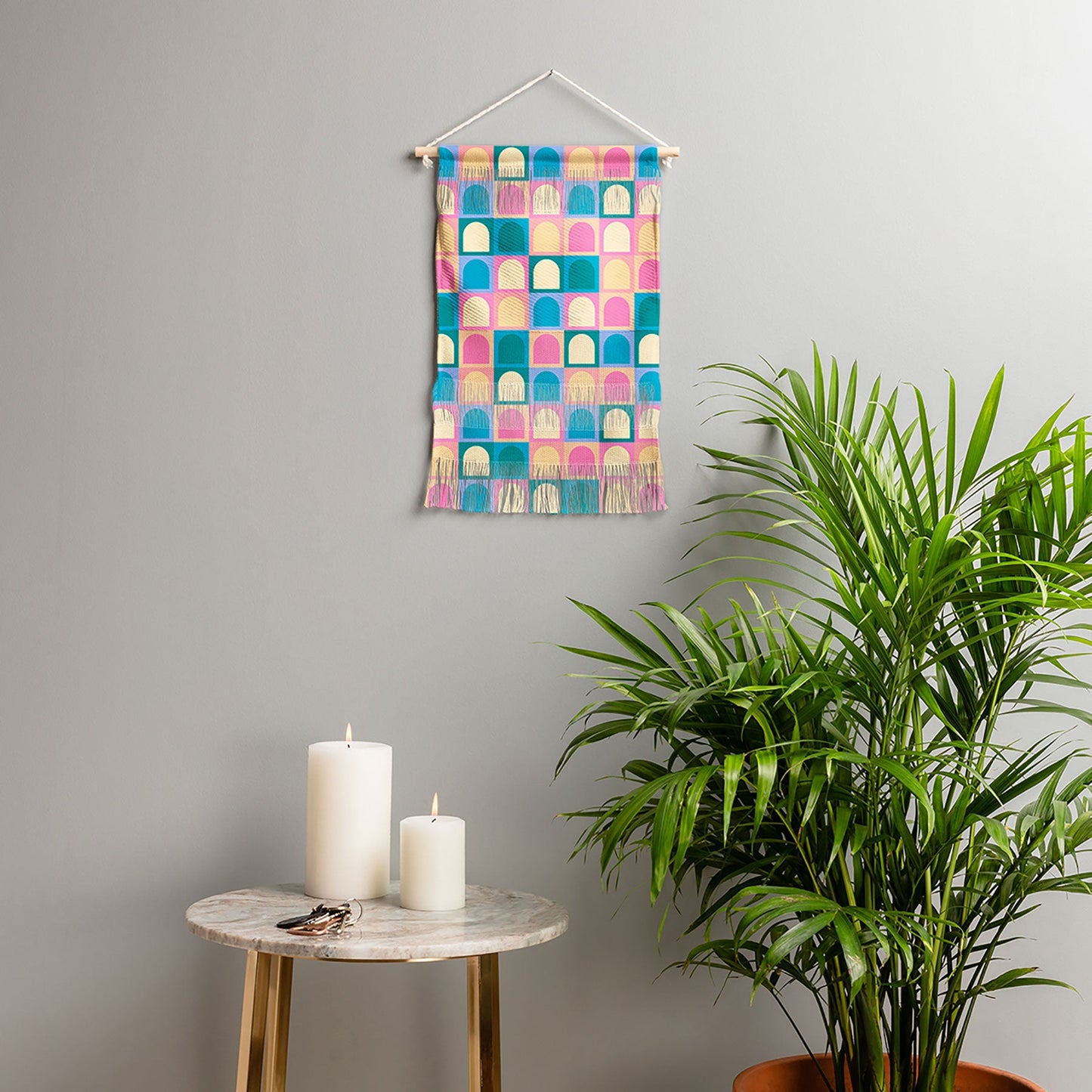 Colour Poems Checker Arches I Pastel Tones Wall Hanging Portrait