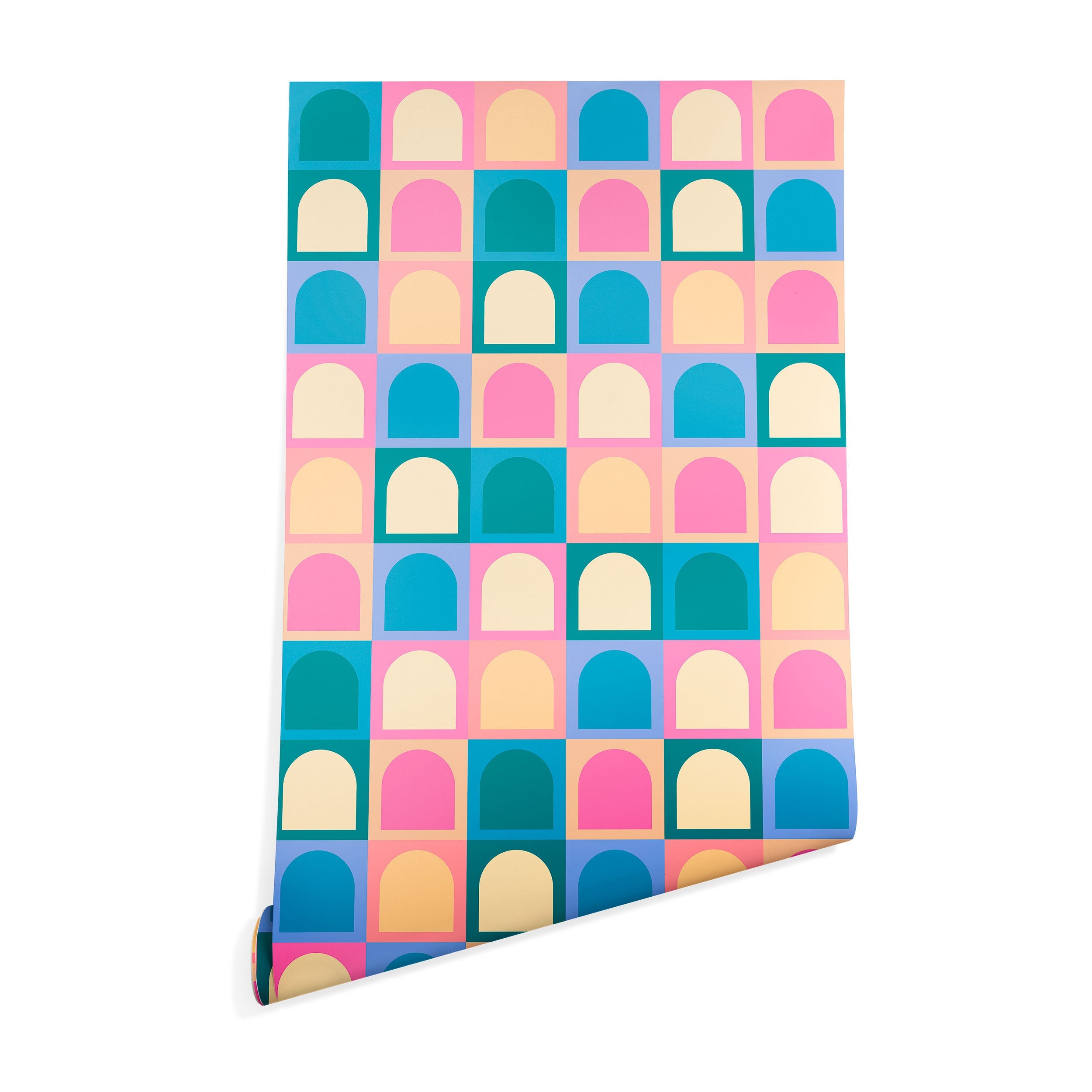 Colour Poems Checker Arches I Pastel Tones Wallpaper