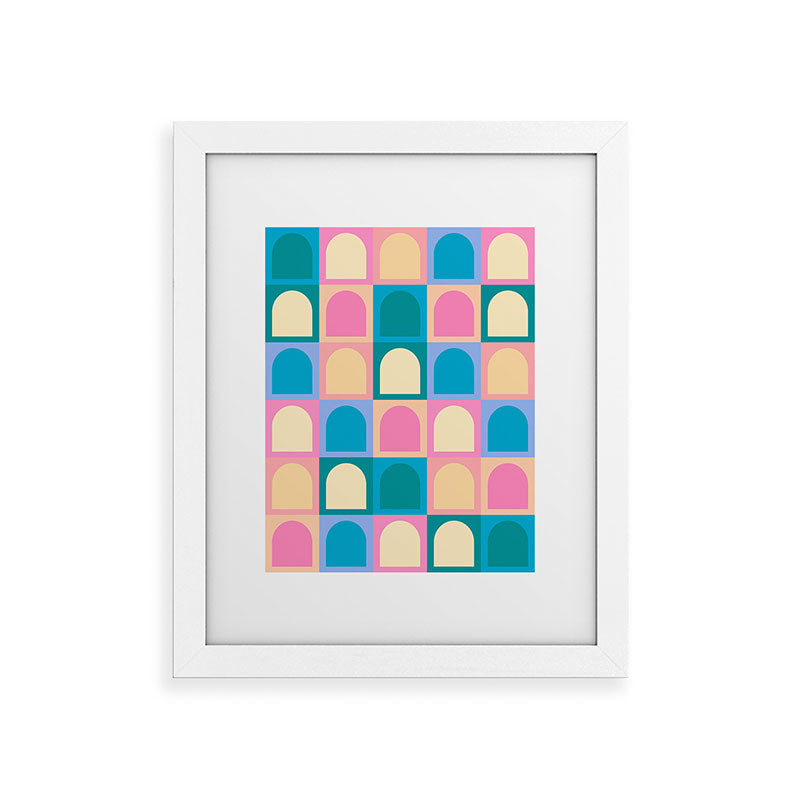Colour Poems Checker Arches I Pastel Tones Framed Art Print