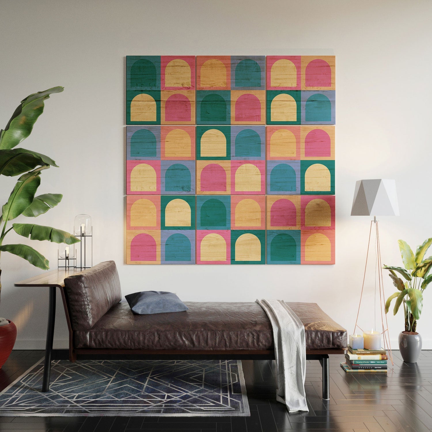 Colour Poems Checker Arches I Pastel Tones Wood Wall Mural
