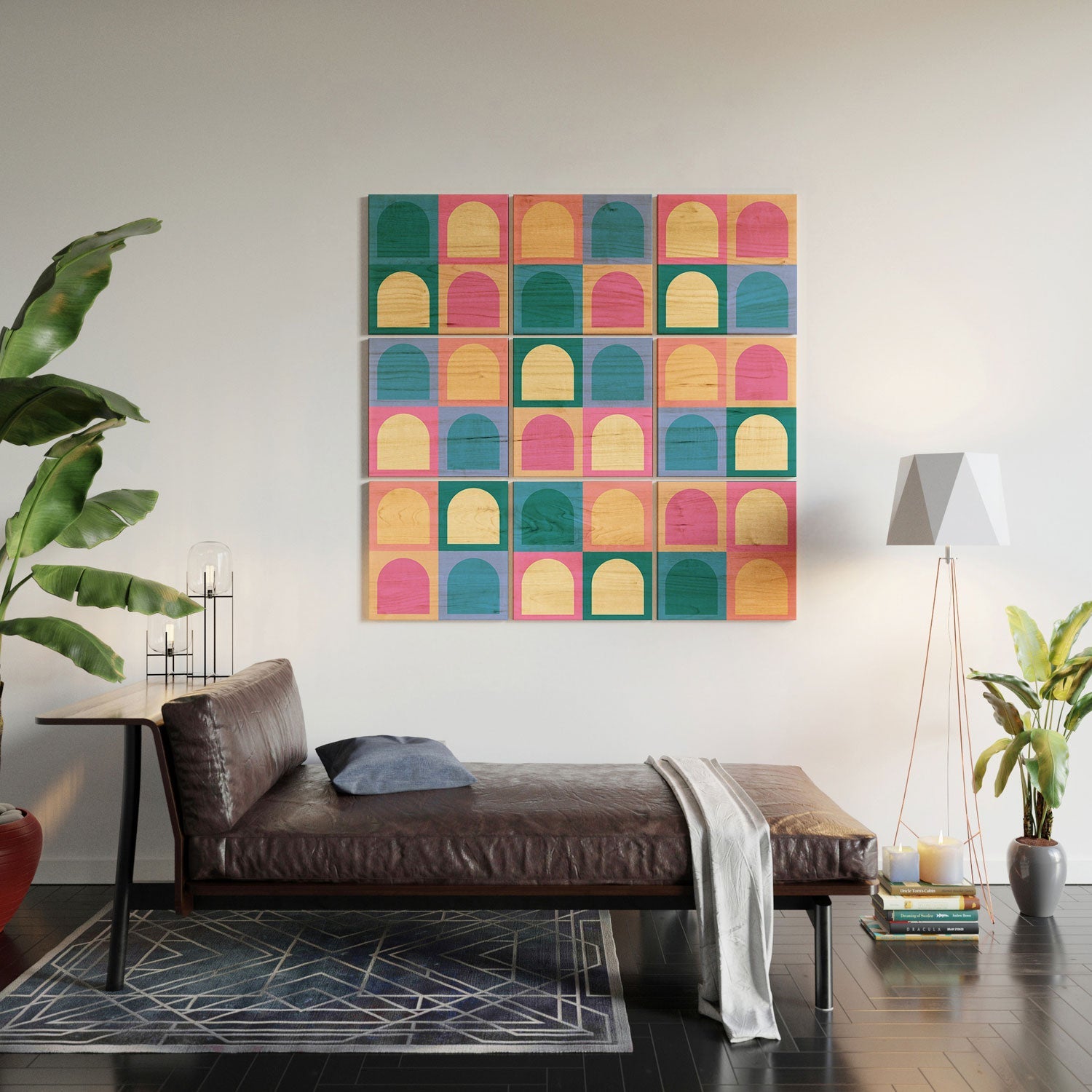 Colour Poems Checker Arches I Pastel Tones Wood Wall Mural