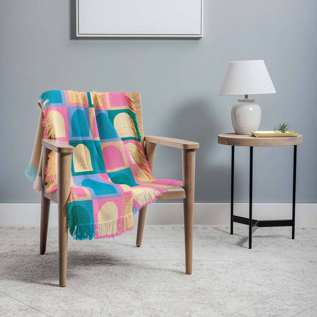 Colour Poems Checker Arches I Pastel Tones Throw Blanket