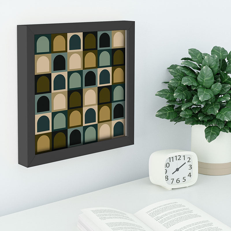 Colour Poems Checker Arches II Earthy Tones Recessed Framing Square
