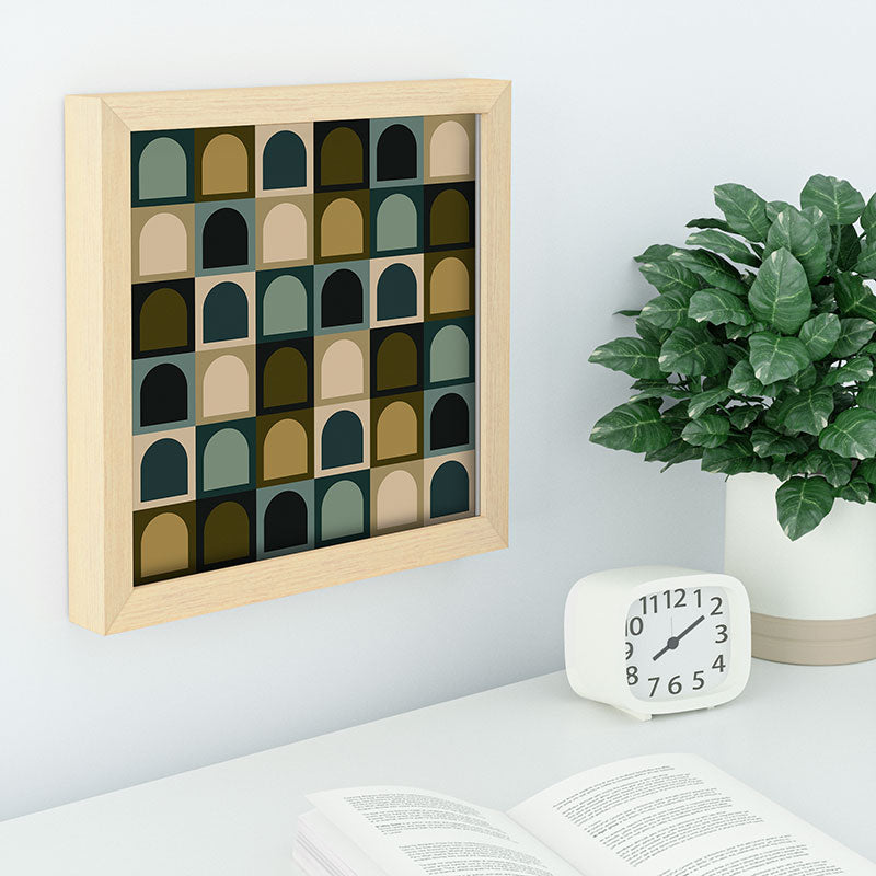 Colour Poems Checker Arches II Earthy Tones Recessed Framing Square