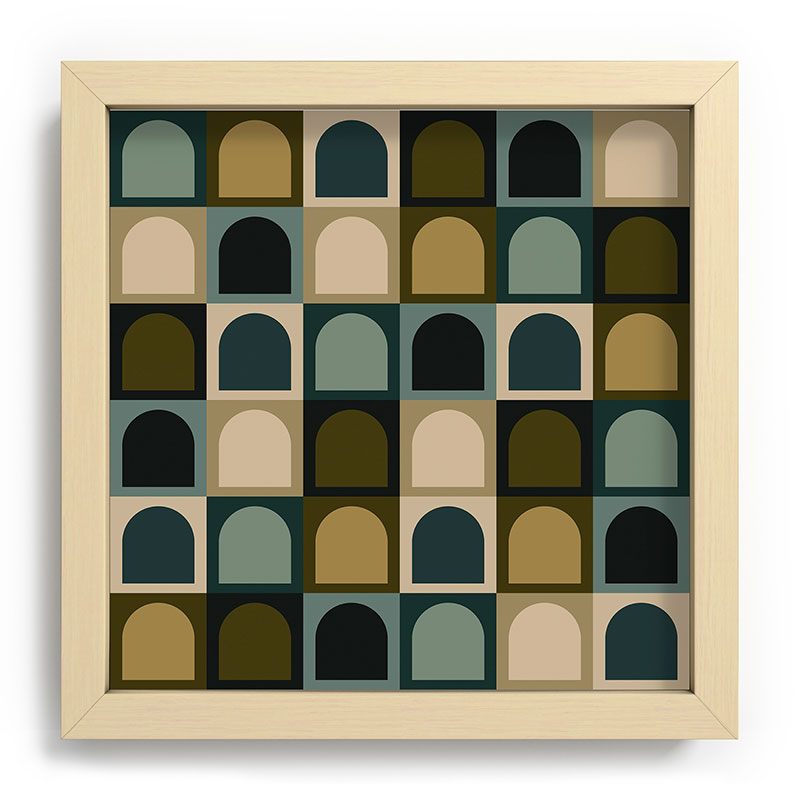 Colour Poems Checker Arches II Earthy Tones Recessed Framing Square