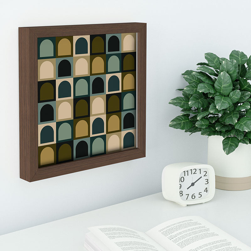 Colour Poems Checker Arches II Earthy Tones Recessed Framing Square