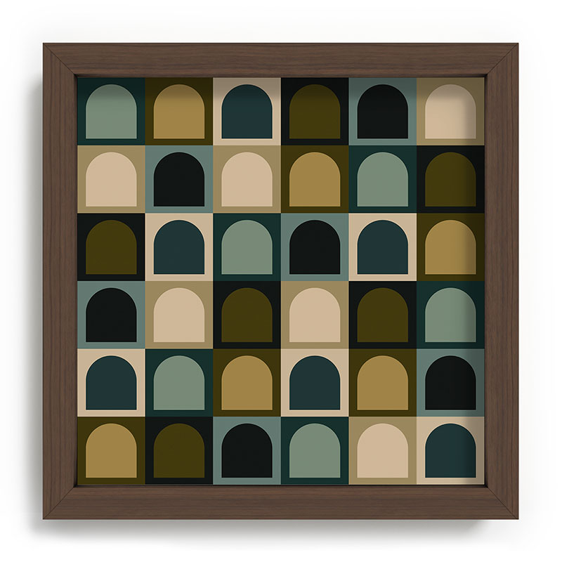 Colour Poems Checker Arches II Earthy Tones Recessed Framing Square