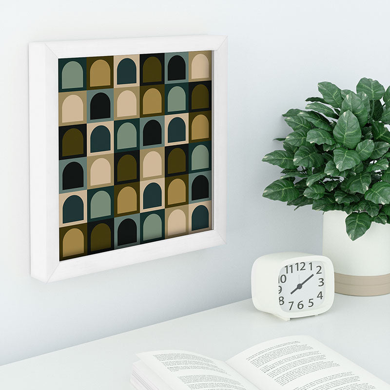 Colour Poems Checker Arches II Earthy Tones Recessed Framing Square