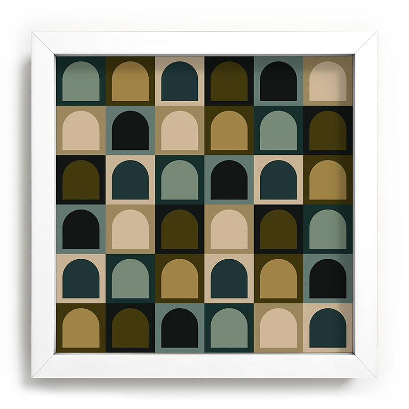 Colour Poems Checker Arches II Earthy Tones Recessed Framing Square