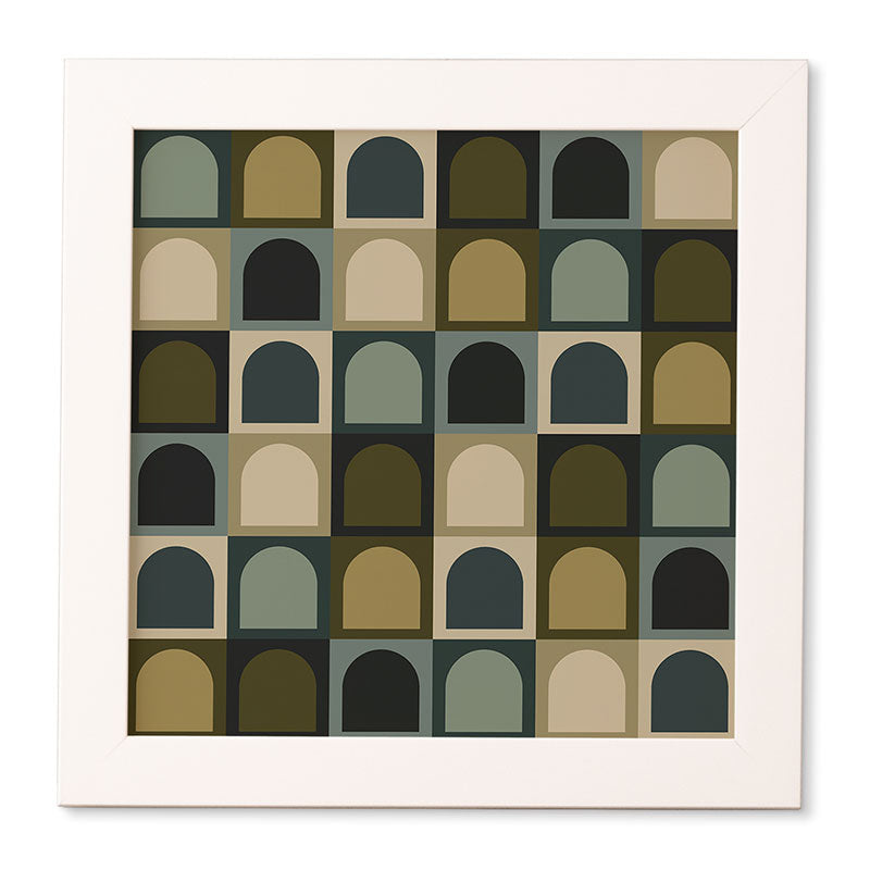 Colour Poems Checker Arches II Earthy Tones Framed Wall Art