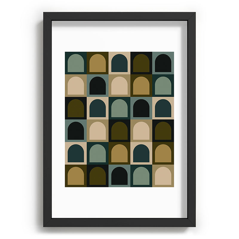 Colour Poems Checker Arches II Earthy Tones Recessed Framing Rectangle