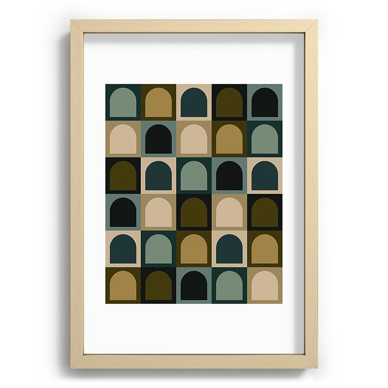 Colour Poems Checker Arches II Earthy Tones Recessed Framing Rectangle
