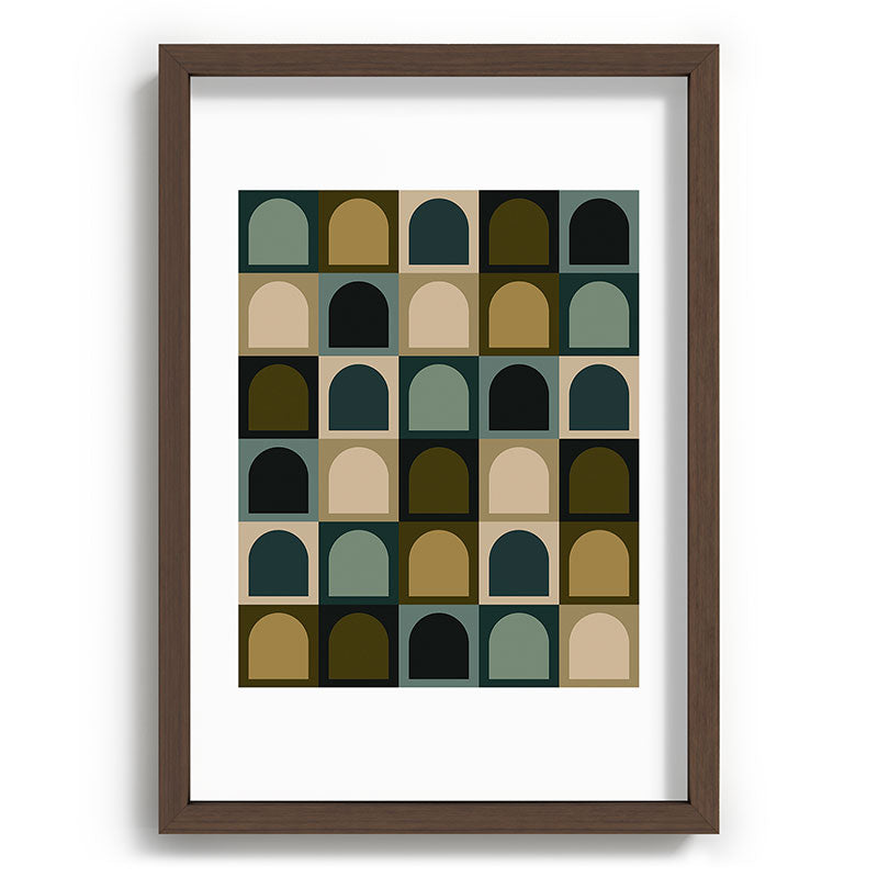 Colour Poems Checker Arches II Earthy Tones Recessed Framing Rectangle