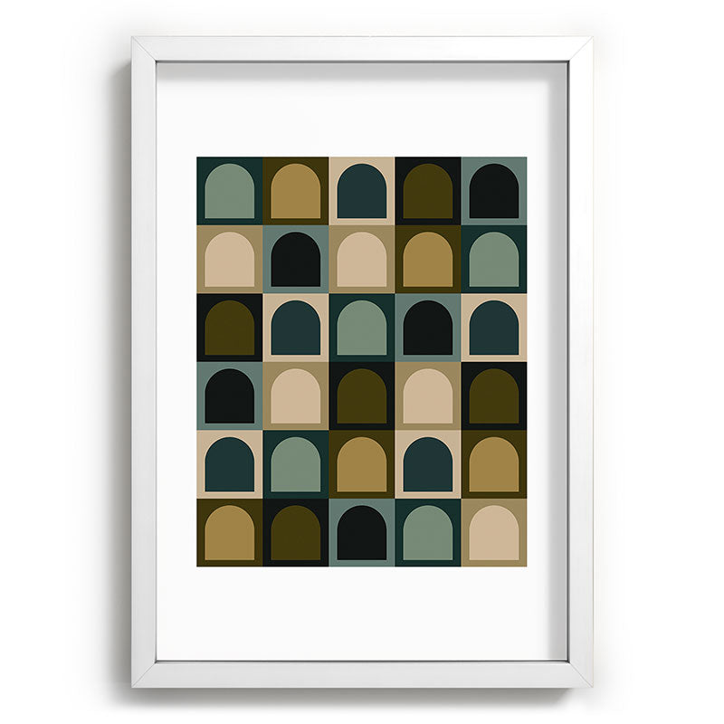 Colour Poems Checker Arches II Earthy Tones Recessed Framing Rectangle