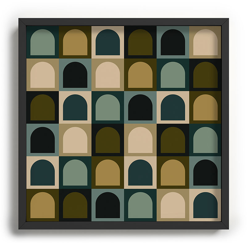 Colour Poems Checker Arches II Earthy Tones Recessed Framing Square