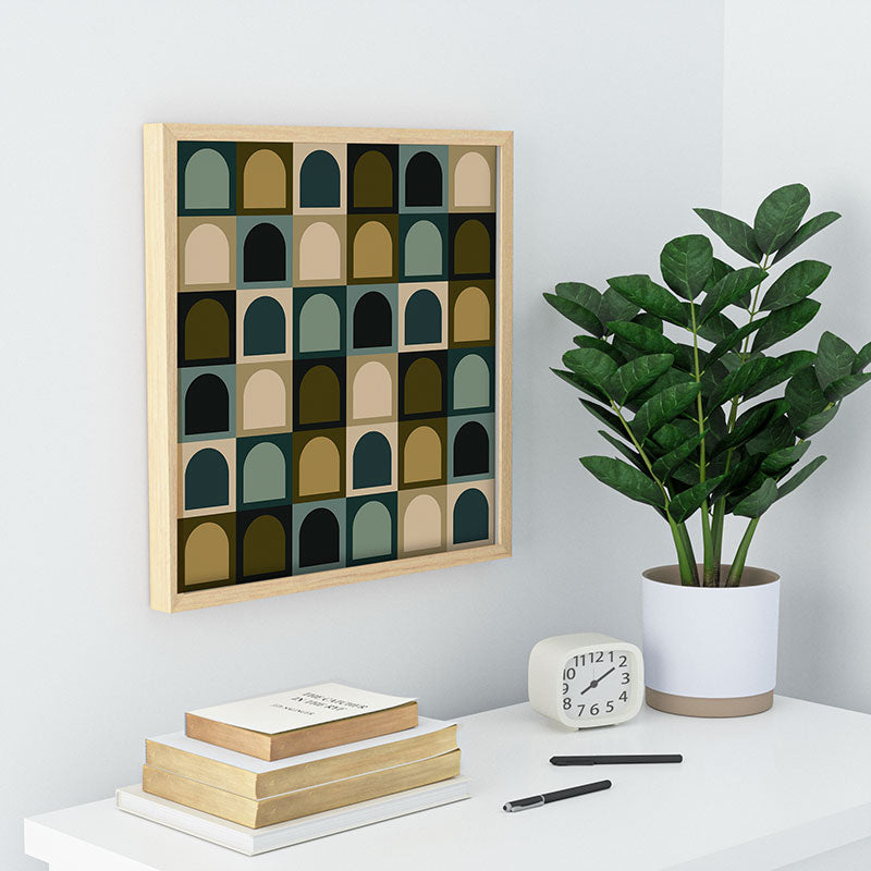 Colour Poems Checker Arches II Earthy Tones Recessed Framing Square
