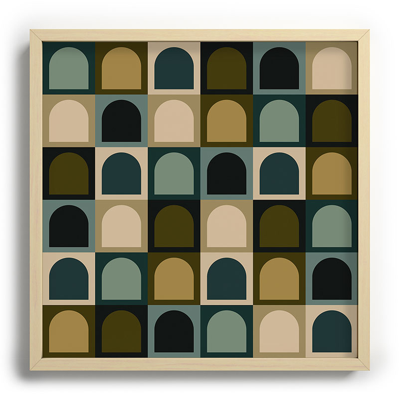 Colour Poems Checker Arches II Earthy Tones Recessed Framing Square
