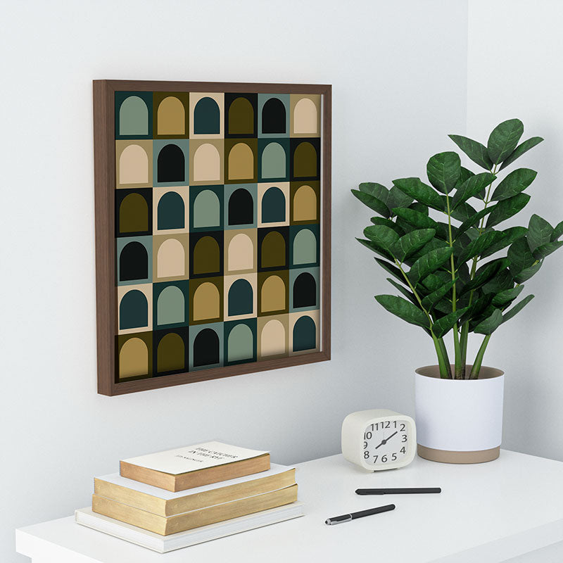 Colour Poems Checker Arches II Earthy Tones Recessed Framing Square
