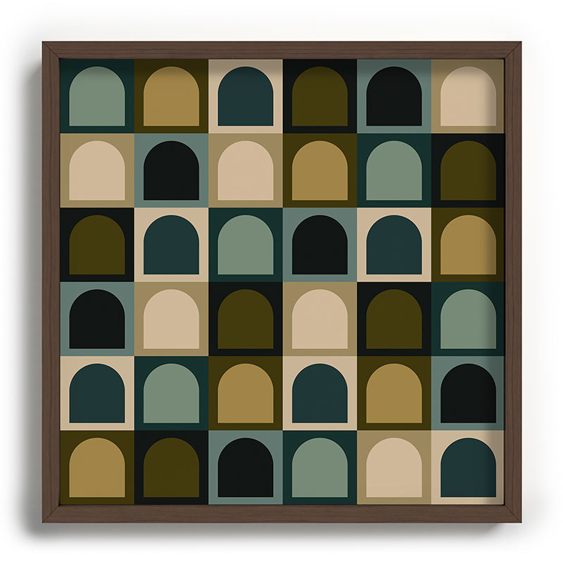 Colour Poems Checker Arches II Earthy Tones Recessed Framing Square