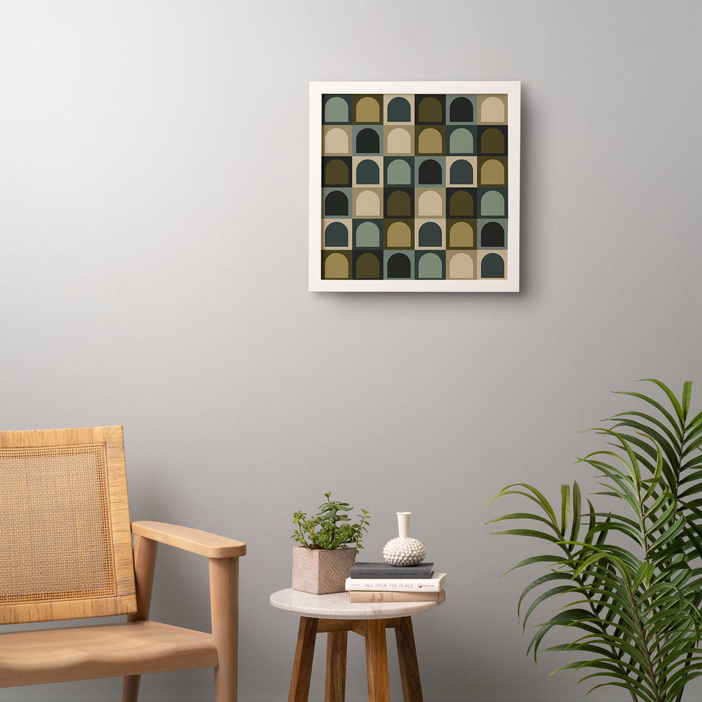 Colour Poems Checker Arches II Earthy Tones Framed Wall Art