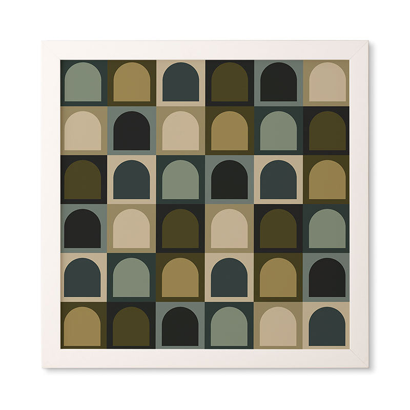 Colour Poems Checker Arches II Earthy Tones Framed Wall Art