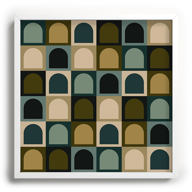 Colour Poems Checker Arches II Earthy Tones Recessed Framing Square