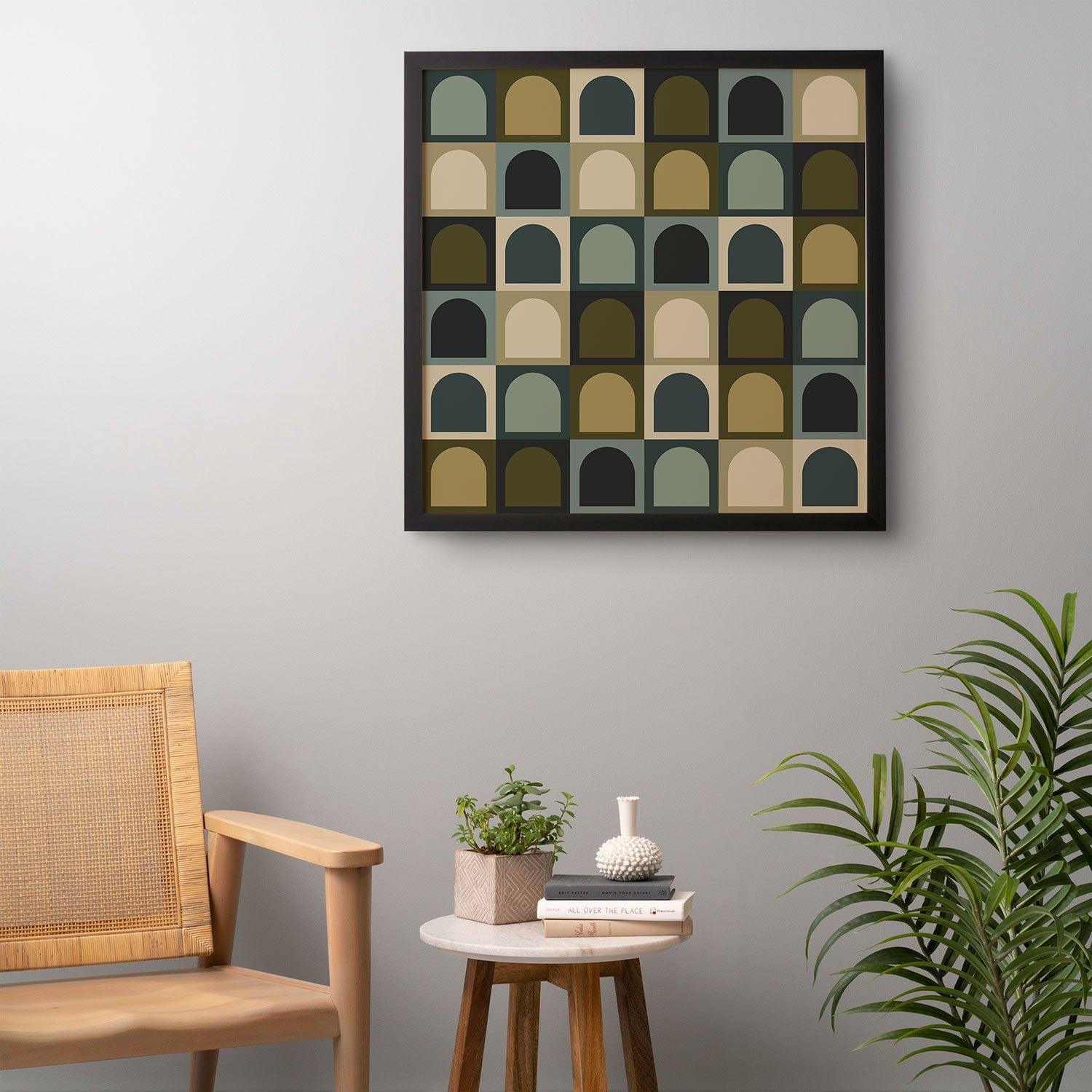 Colour Poems Checker Arches II Earthy Tones Framed Wall Art