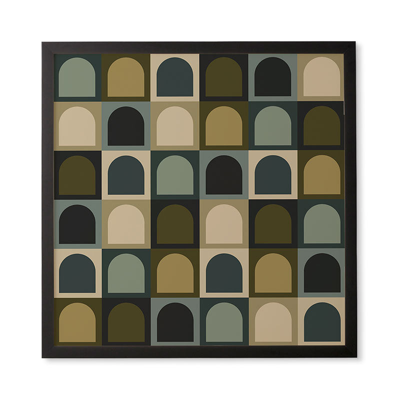 Colour Poems Checker Arches II Earthy Tones Framed Wall Art