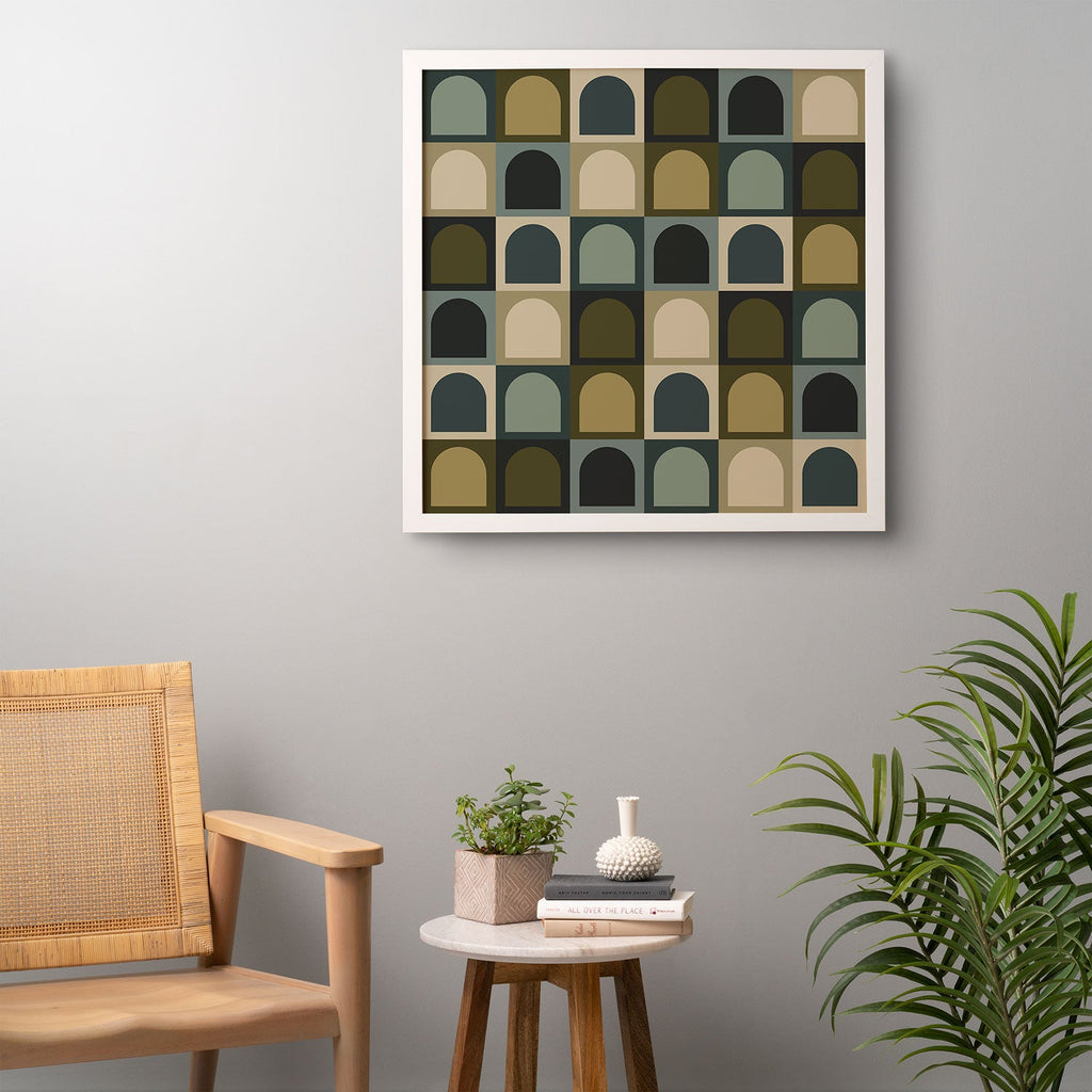 Colour Poems Checker Arches II Earthy Tones Framed Wall Art