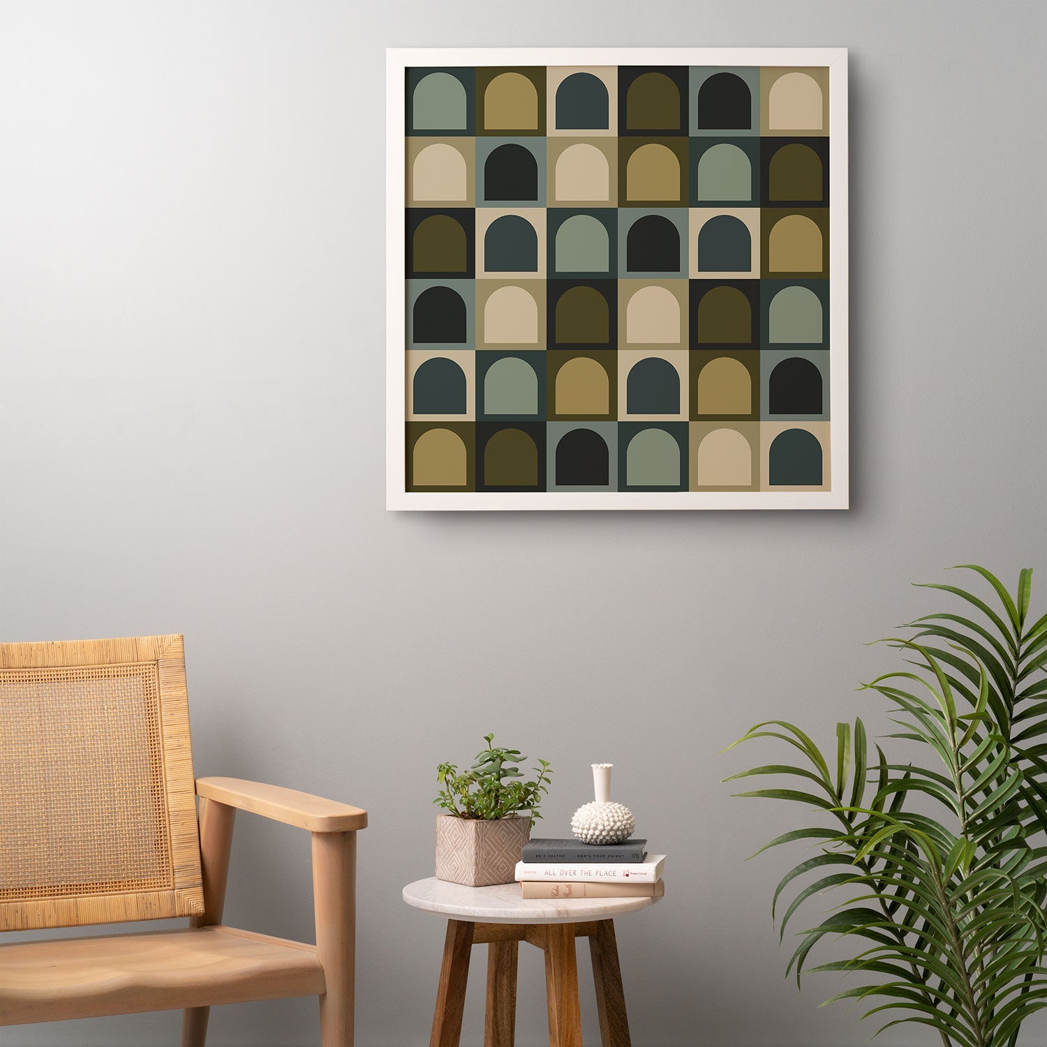 Colour Poems Checker Arches II Earthy Tones Framed Wall Art
