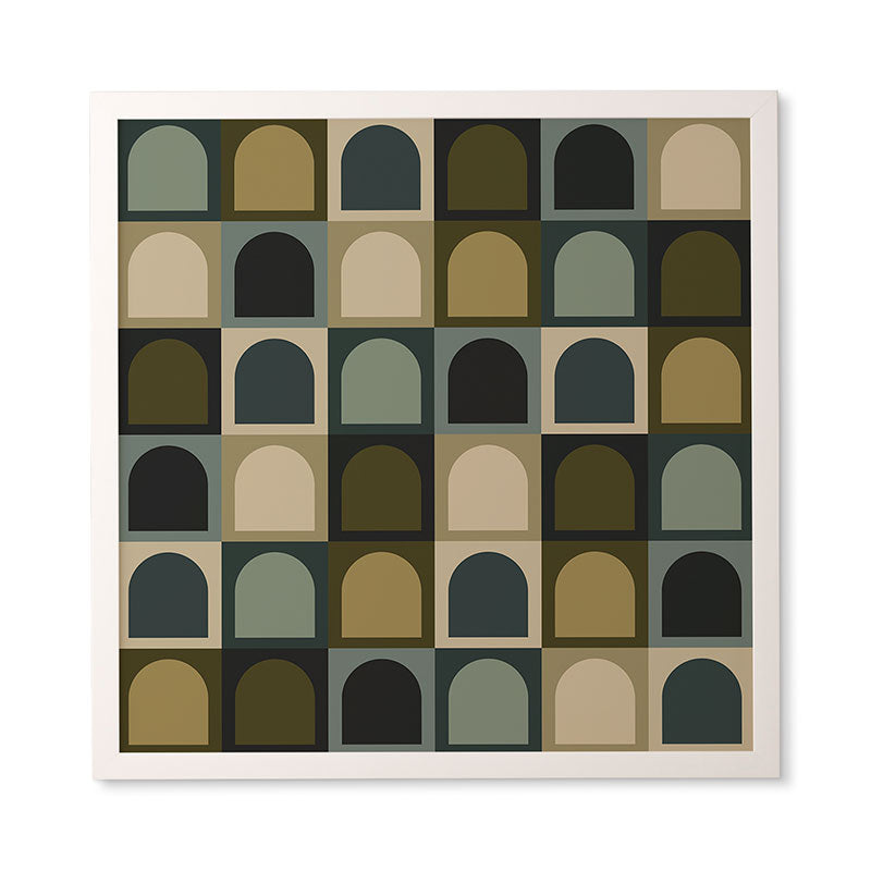 Colour Poems Checker Arches II Earthy Tones Framed Wall Art