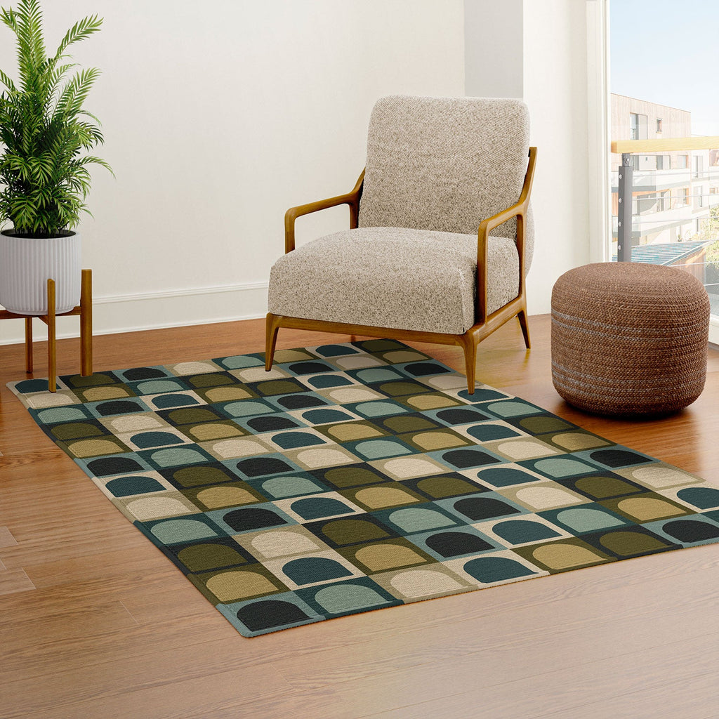 Colour Poems Checker Arches II Earthy Tones Area Rug