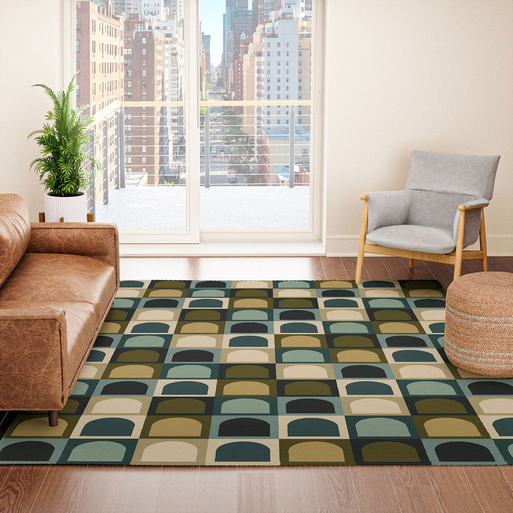 Colour Poems Checker Arches II Earthy Tones Area Rug