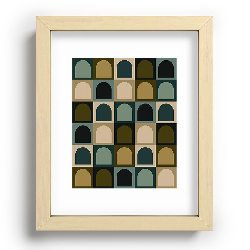 Colour Poems Checker Arches II Earthy Tones Recessed Framing Rectangle