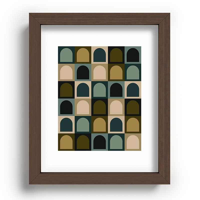 Colour Poems Checker Arches II Earthy Tones Recessed Framing Rectangle