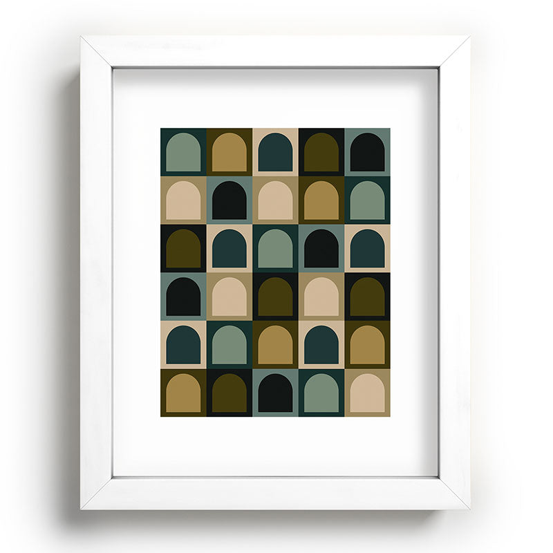 Colour Poems Checker Arches II Earthy Tones Recessed Framing Rectangle