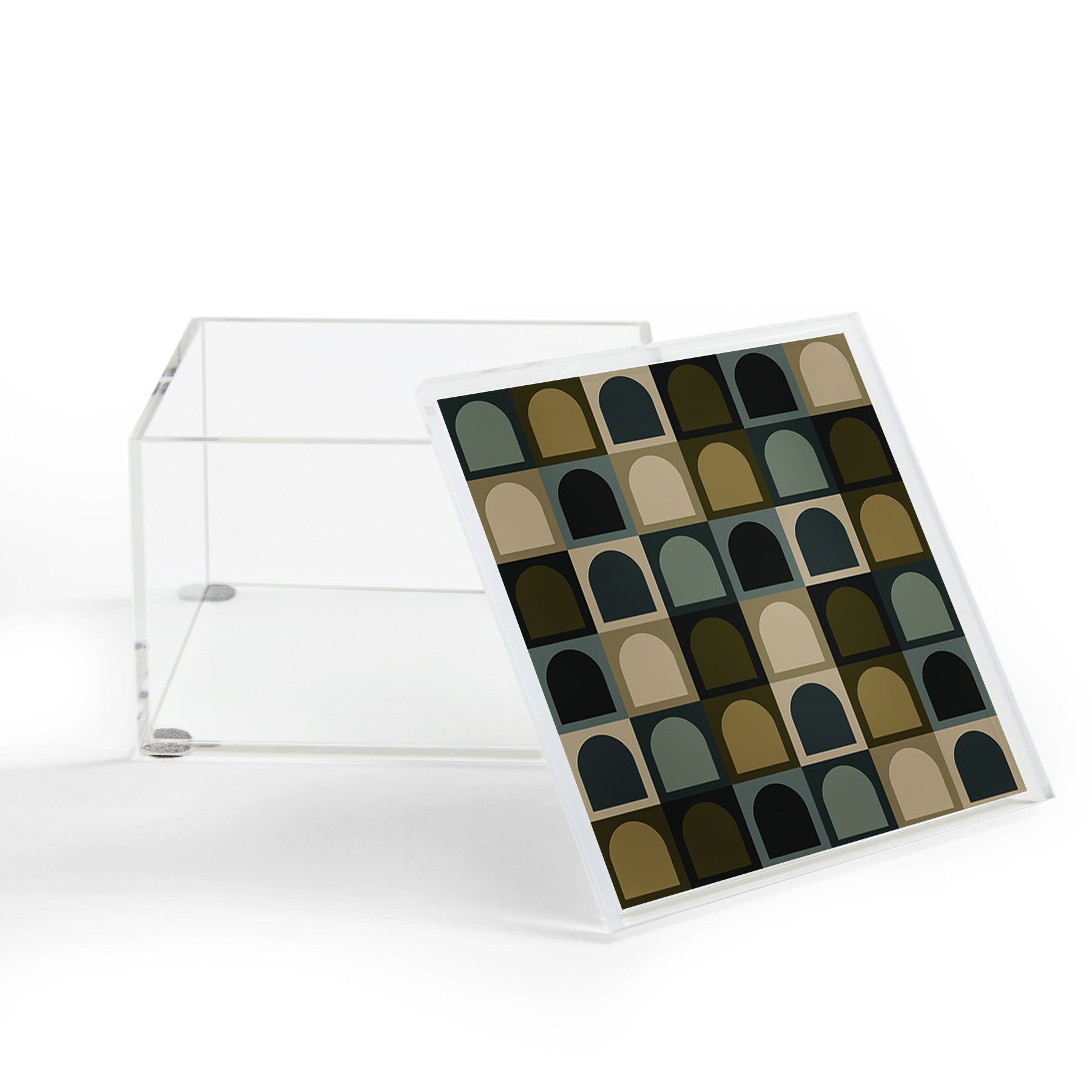 Colour Poems Checker Arches II Earthy Tones Acrylic Box