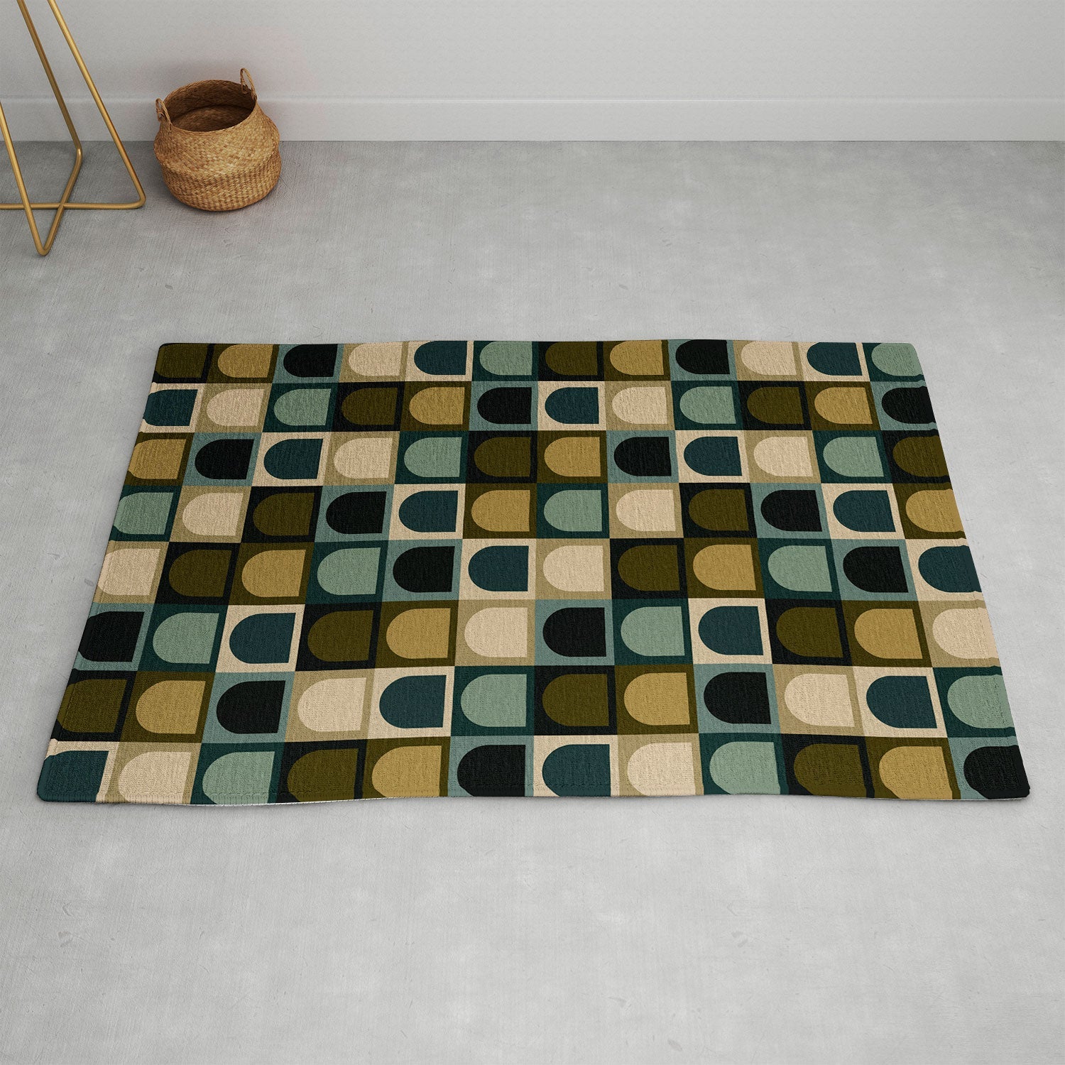 Colour Poems Checker Arches II Earthy Tones Area Rug