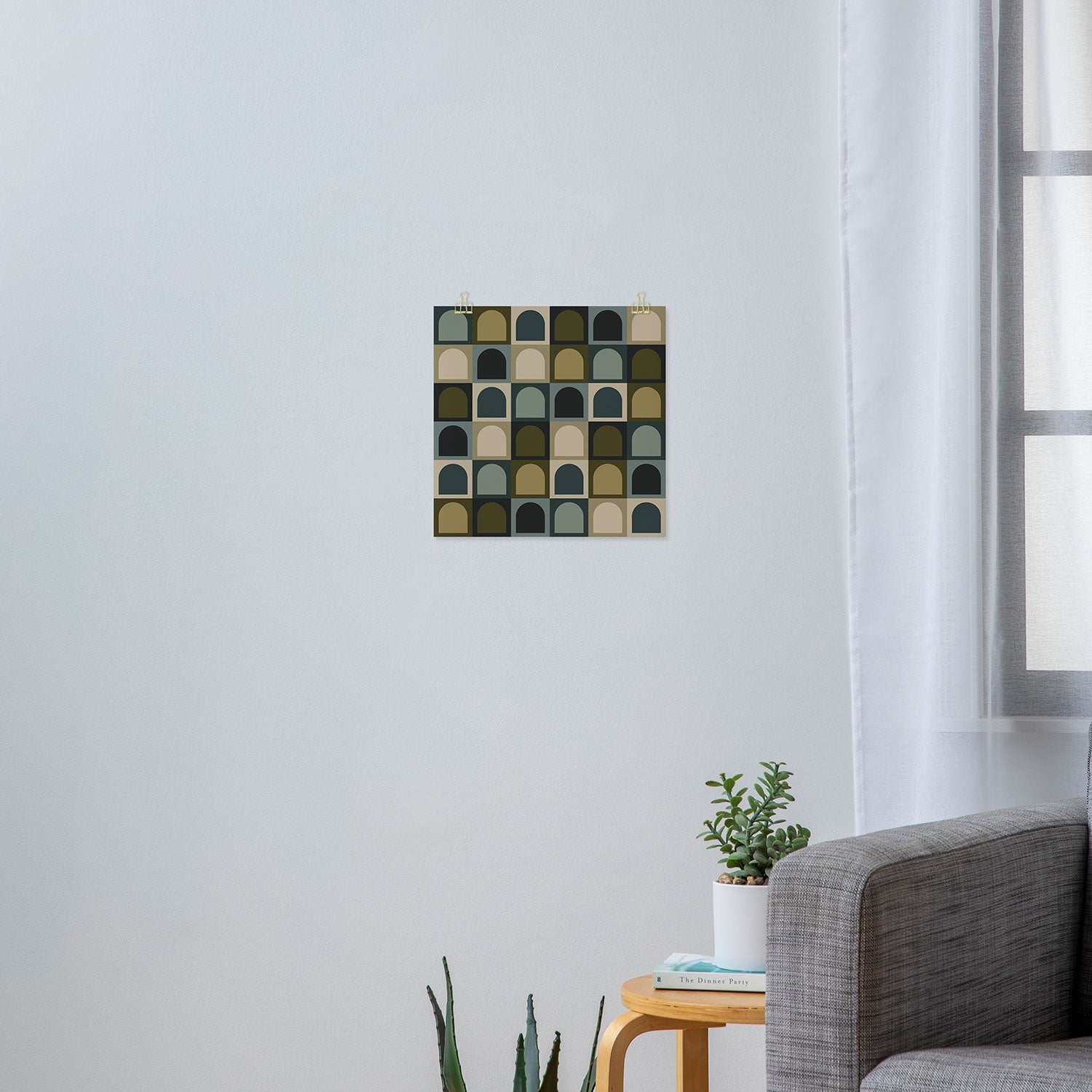 Colour Poems Checker Arches II Earthy Tones Art Print