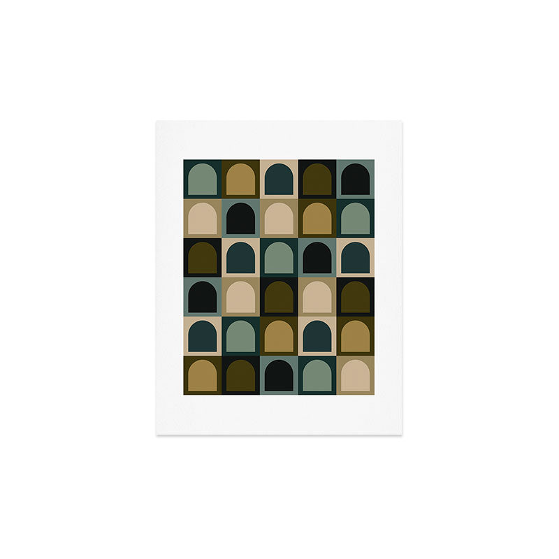 Colour Poems Checker Arches II Earthy Tones Art Print