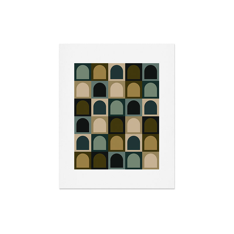 Colour Poems Checker Arches II Earthy Tones Art Print