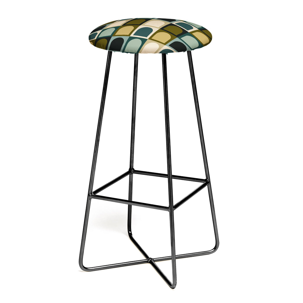 Colour Poems Checker Arches II Earthy Tones Bar Stool