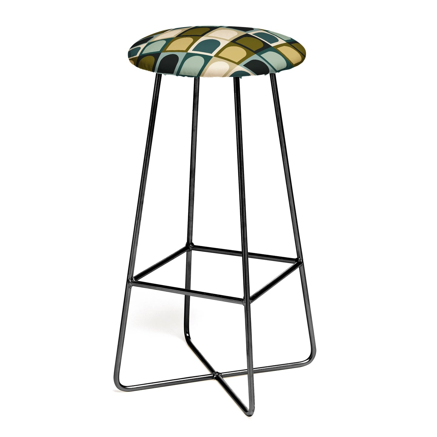Colour Poems Checker Arches II Earthy Tones Bar Stool