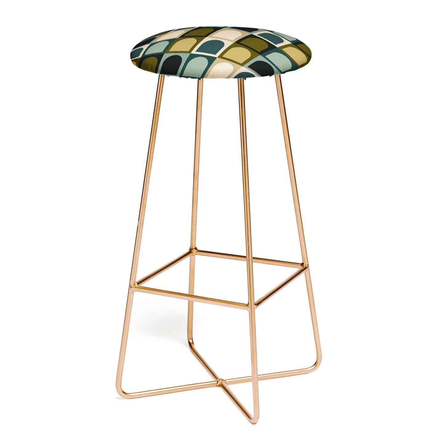 Colour Poems Checker Arches II Earthy Tones Bar Stool