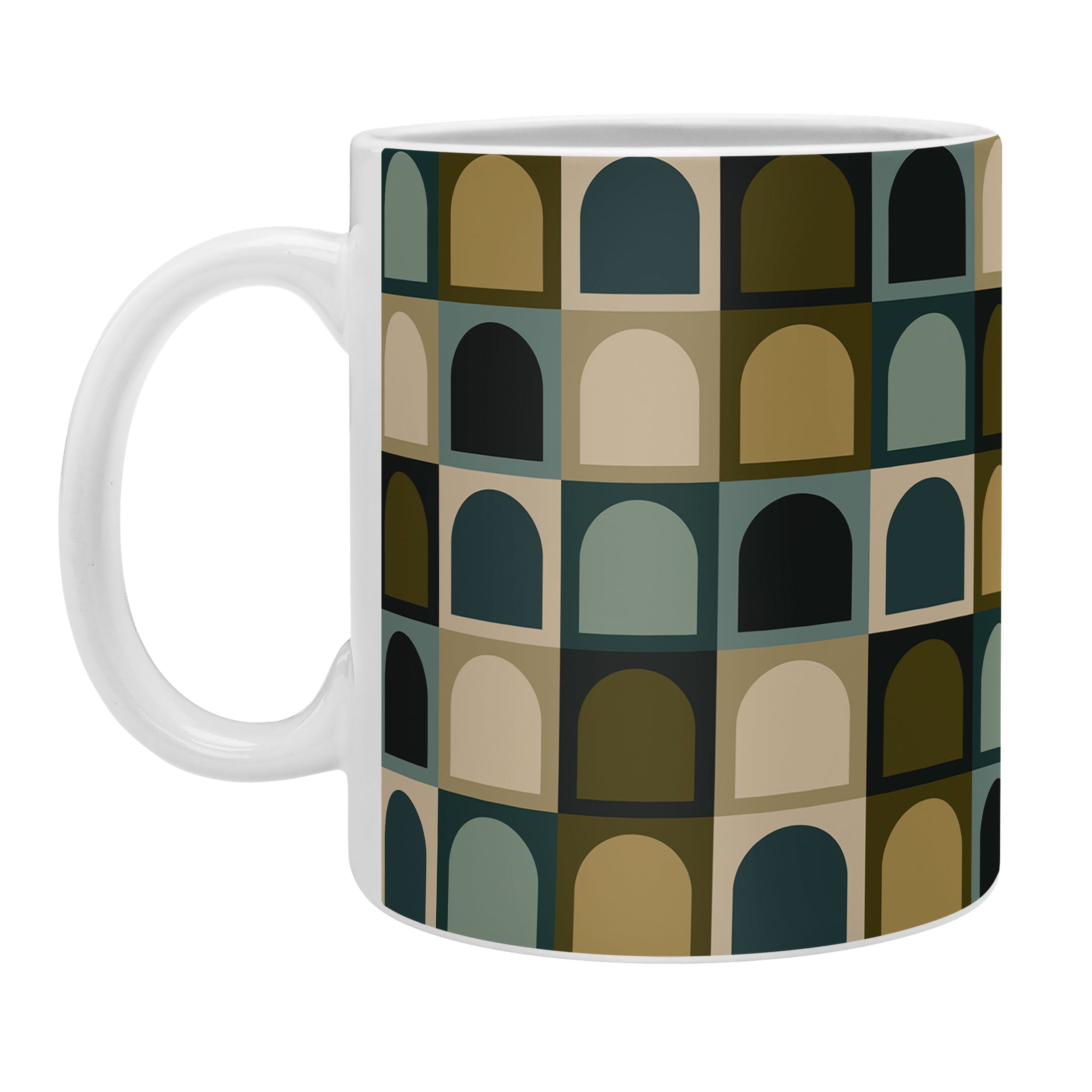 Colour Poems Checker Arches II Earthy Tones Coffee Mug